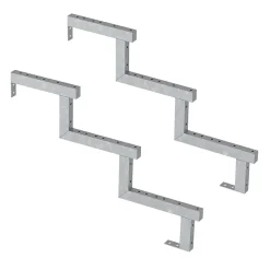 Pack 2 pièces - Limon acier galvanisé 3 marches - H 51cm-Vinuovo Online