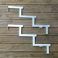 Pack 2 pièces - Limon acier galvanisé 3 marches - H 51cm-Vinuovo Online