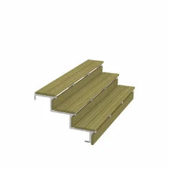 Pack 2 pièces - Limon acier galvanisé 3 marches - H 51cm-Vinuovo Online