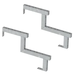 Pack 2 pièces - Limon acier galvanisé 2 marches - H 34cm - Option contremarches-Vinuovo Outlet