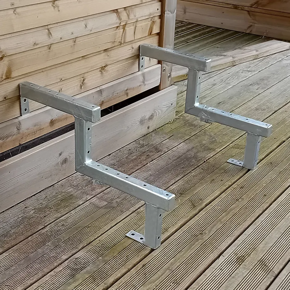 Pack 2 pièces - Limon acier galvanisé 2 marches - H 34cm - Option contremarches-Vinuovo Outlet