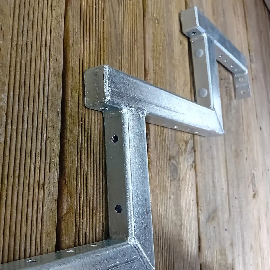 Pack 2 pièces - Limon acier galvanisé 2 marches - H 34cm - Option contremarches-Vinuovo Outlet