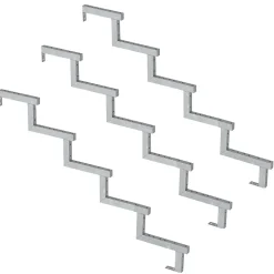 Vinuovo Pack 3 pièces - Limon acier galvanisé 5 marches - H 85cm - Option contremarches