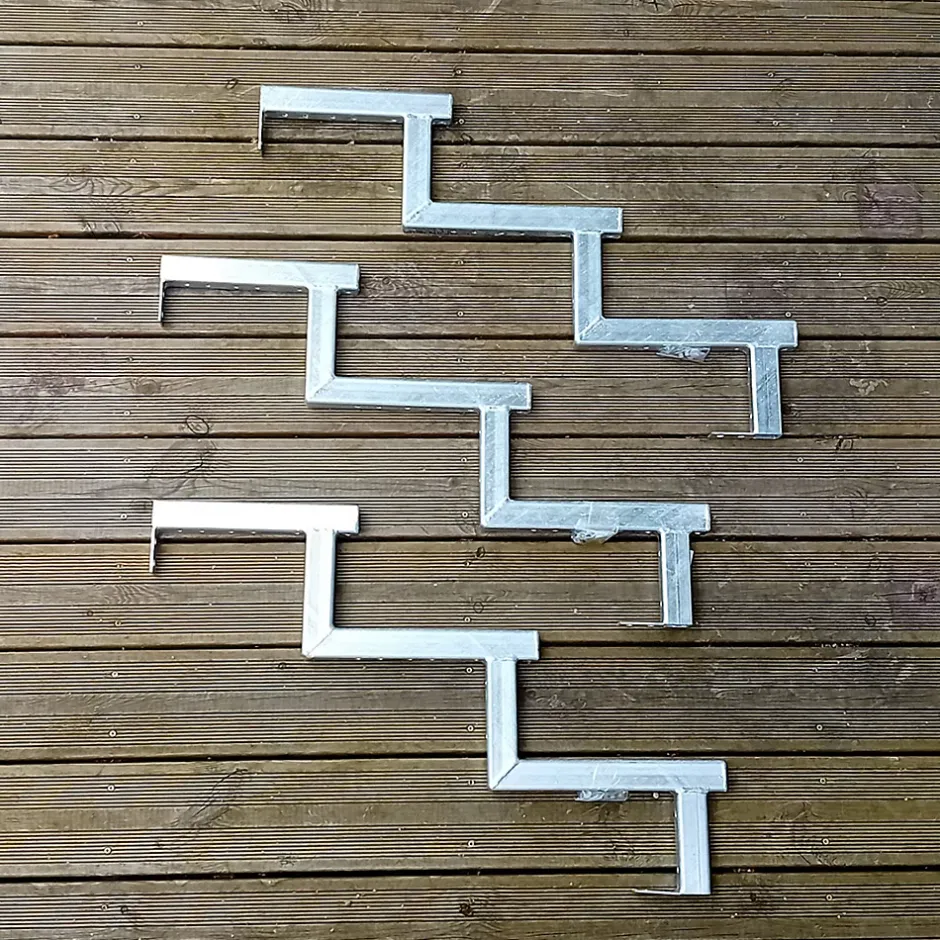 Vinuovo Pack 3 pièces - Limon acier galvanisé 3 marches - H 51cm