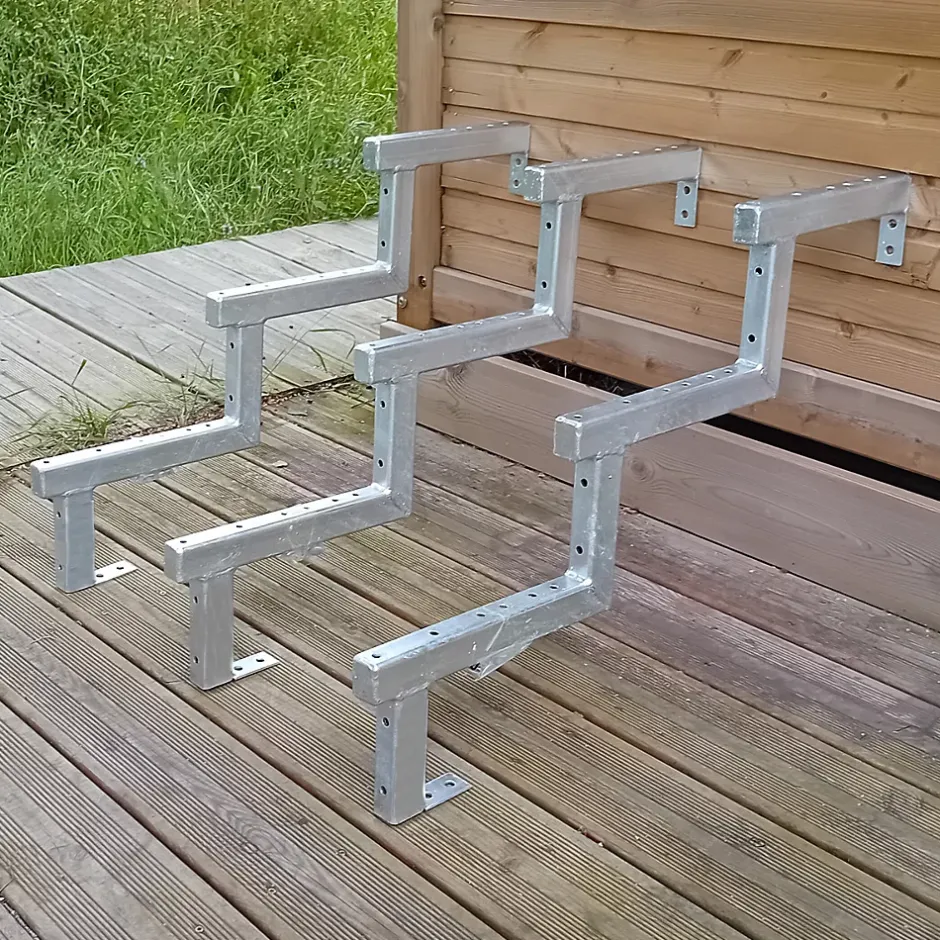 Vinuovo Pack 3 pièces - Limon acier galvanisé 3 marches - H 51cm