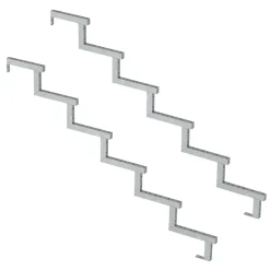 Vinuovo Pack 2 pièces - Limon acier galvanisé 6 marches - H 102cm - Option contremarches