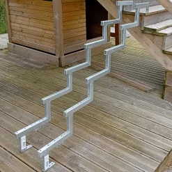 Vinuovo Pack 2 pièces - Limon acier galvanisé 6 marches - H 102cm - Option contremarches