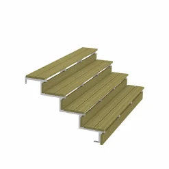 Pack 3 pièces - Limon acier galvanisé 4 marches - H 68cm - Option contremarches-Vinuovo Hot