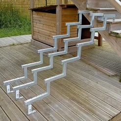 Vinuovo Pack 3 pièces - Limon acier galvanisé 6 marches - H 102cm - Option contremarches