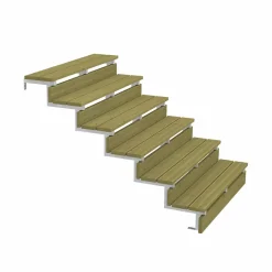 Vinuovo Pack 3 pièces - Limon acier galvanisé 6 marches - H 102cm - Option contremarches