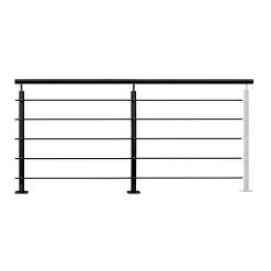 Fortia Pack balustrade Barranco horizontale à plat aluminium noir