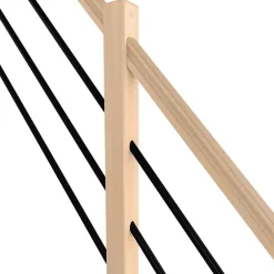 Fortia Pack balustrade verticale hêtre coloris naturel et aluminium noir h.100,5 x l.271,8 cm