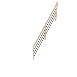 Fortia Pack balustrade verticale hêtre coloris naturel et aluminium noir h.100,5 x l.271,8 cm