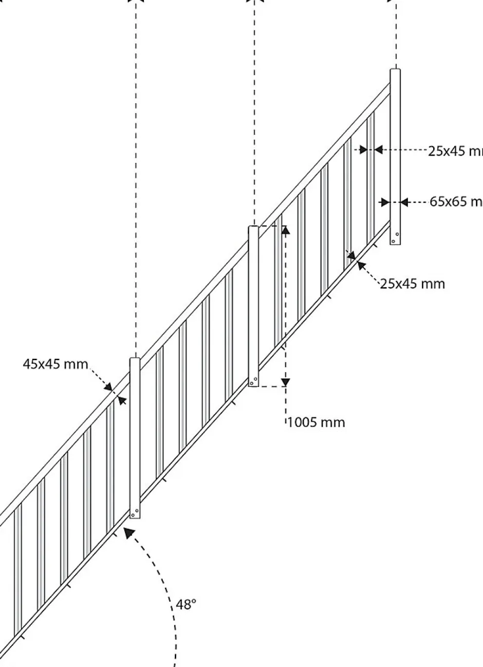 Pack balustrade verticale hêtre coloris naturel h.105,8 cm x l.346,8 cm-Fortia Sale