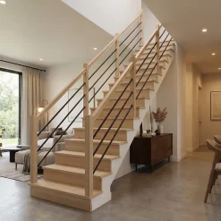 Fortia Pack balustrade verticale hêtre coloris naturel et aluminium noir h.105,8 x l.346,8 cm