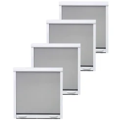 Volet-Moustiquaire Pack éco de 4 moustiquaires enroulables H145 cm x L 100 cm alu blanc