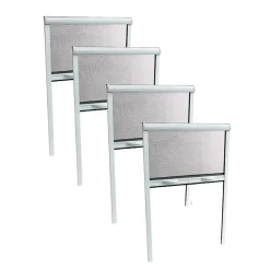 Volet-Moustiquaire Pack éco de 4 moustiquaires enroulables alu H170 cm x L160 cm blanc