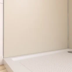 Galedo Pack de 2 panneaux muraux de salle de bains, ivoire avec profilés chromés, l.90+90 x H.210 x P.0,3 cm, Alucolors