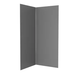 Galedo Pack de 2 panneaux muraux de salle de bains, gris foncé avec profilés chromés, l.90+90 x H.210 x P.0,3 cm, Alucolors