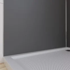 Galedo Pack de 2 panneaux muraux de salle de bains, gris foncé avec profilés chromés, l.90+90 x H.210 x P.0,3 cm, Alucolors