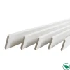 Forestea Pack de 5 plinthes bord arrondi MDF revêtues blanc 2200 x 68 x 9 mm