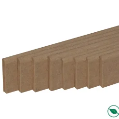 Pack de 8 plinthes bord arrondi MDF brut 2200 x 80 x 14 mm-Forestea Outlet