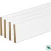 Pack de 4 plinthes bord carré MDF revêtues blanc 2200 x 68 x 12 mm-Forestea Online