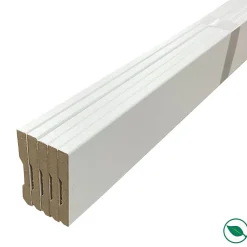 Pack de 5 plinthes bord carré MDF revêtues blanc 2200 x 68 x 9 mm-Forestea Hot