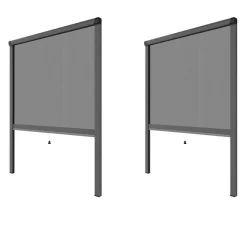 PACK ECO de 2 moustiquaires alu H145 cm x L130 cm Gris-Volet-Moustiquaire New