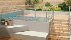 Pack garde-corps 1 m 5 barres inox 304 argent installation verticale intérieur extérieur by Aica-AICA Sanitaire