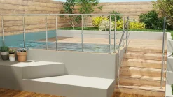 AICA Sanitaire Pack garde-corps 1.5 m avec 3 barres en inox 304 argent installation verticale by AICA