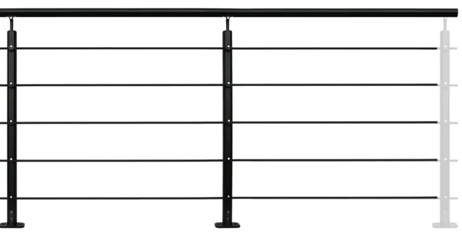 Burger Pack garde-corps 2m Opalu noir pose à plat