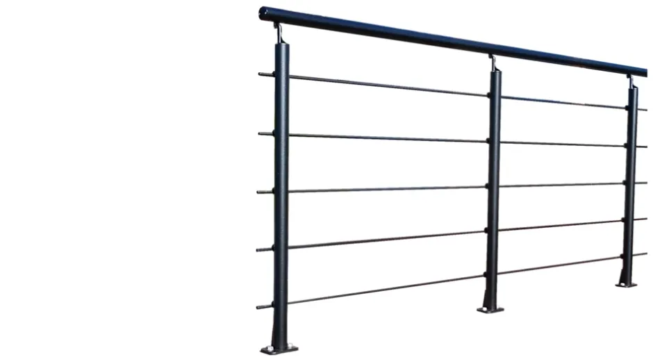 Burger Pack garde-corps 2m Opalu noir pose à plat