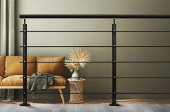 Burger Pack garde-corps 2m Opalu noir pose à plat