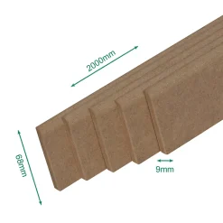 Pack promotionnel de 5 plinthes MDF brut 2000 x 68 x 9 mm-Forestea Best