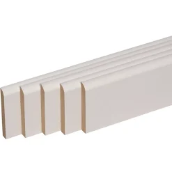 Pack promotionnel de 5 plinthes MDF revetu blanc bord arrondi 2000 x 68 x 9 mm-Forestea New