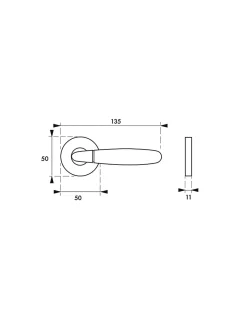 Paire de béquilles Mirella2 pour porte, carré 7mm, chromé brillant/satiné --Thirard Hot
