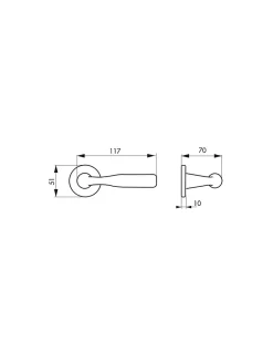 Paire de béquilles pour porte, laiton, carré 7mm --SP Hot