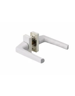Paire de béquilles pour porte, carré 7mm avec fourreau 7 à 8mm fourni, laqué blanc --Thirard Best