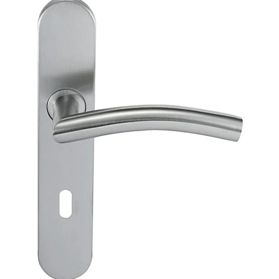 Paire de Poignées de porte Inox 304 sur Plaque "Romy Vague" - Trou petite clé-Klose Besser Best