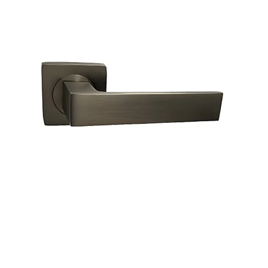 Paire de Poignées de Porte sur Rosaces Carrées "" en ALUMINIUM Couleur Bronze anodisé "ELODIE "-Klose Besser Outlet