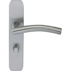 Klose Besser Paire de Poignées de porte Inox 304 sur Plaque "Romy Vague" - Condamnation sans voyant