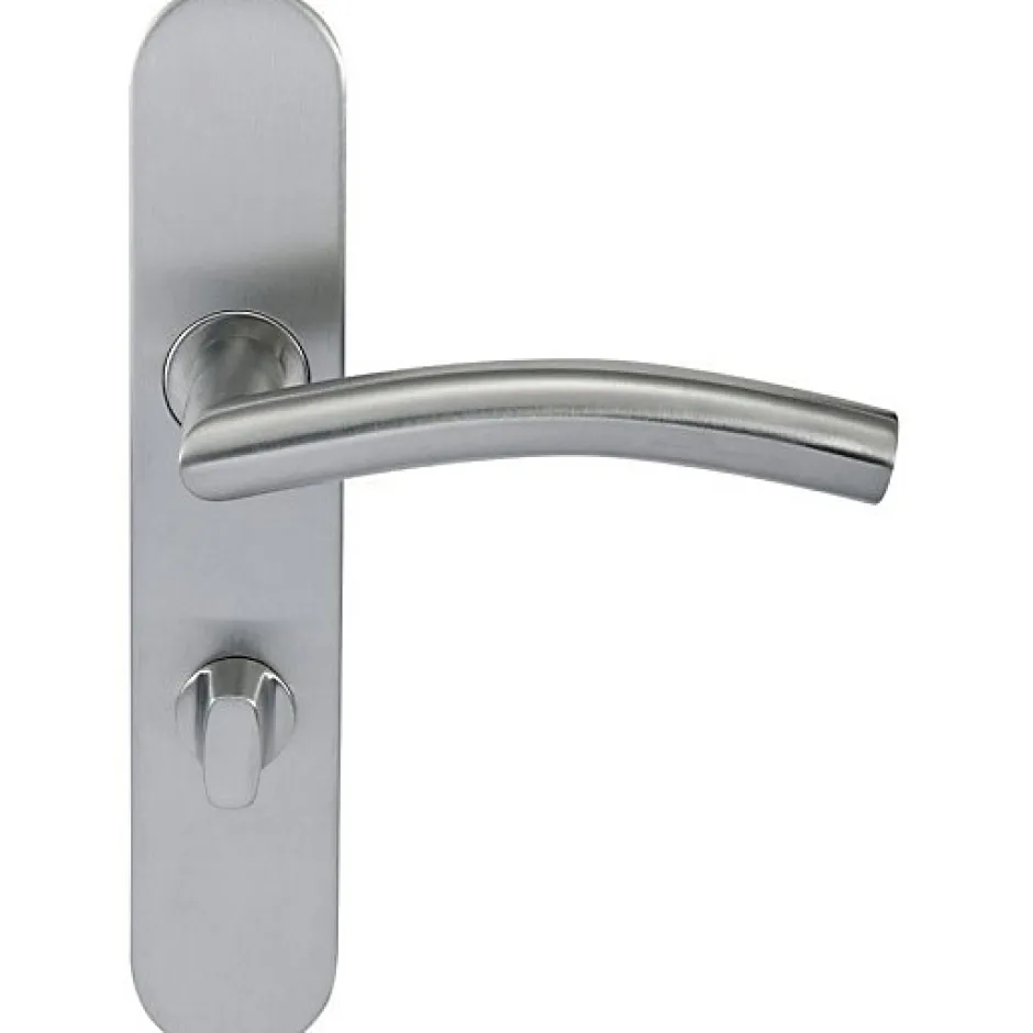 Klose Besser Paire de Poignées de porte Inox 304 sur Plaque "Romy Vague" - Condamnation sans voyant