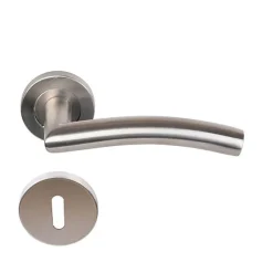 Paire de Poignées sur Rosaces "Elsa vague" Inox 304 - +1 Paire de rosaces à trou de clé-Klose Besser Outlet