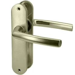 Paire de poignées sur plaques aluminium blindé 190 mm porte intérieur sans clés Bricard Osmose-Autres Outlet