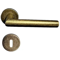 Klose Besser Paire de Poignées sur Rosaces "ANTIQUE OR" Inox 304 - +1 Paire de rosaces à trou de clé