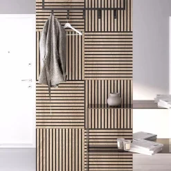 Panneau acoustique décoratif scandinave 60 x 60 cm - bois durable et plastique recyclé-Protocole Home Outlet