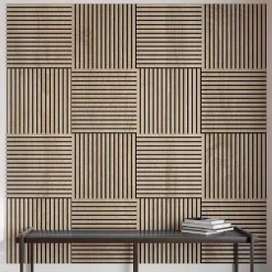 Panneau acoustique décoratif scandinave 60 x 60 cm - bois durable et plastique recyclé-Protocole Home Outlet