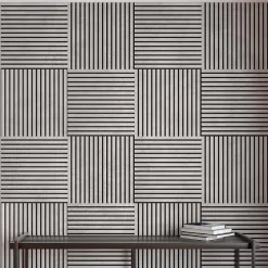 Panneau acoustique décoratif scandinave 60 x 60 cm - bois durable et plastique recyclé-Protocole Home Outlet