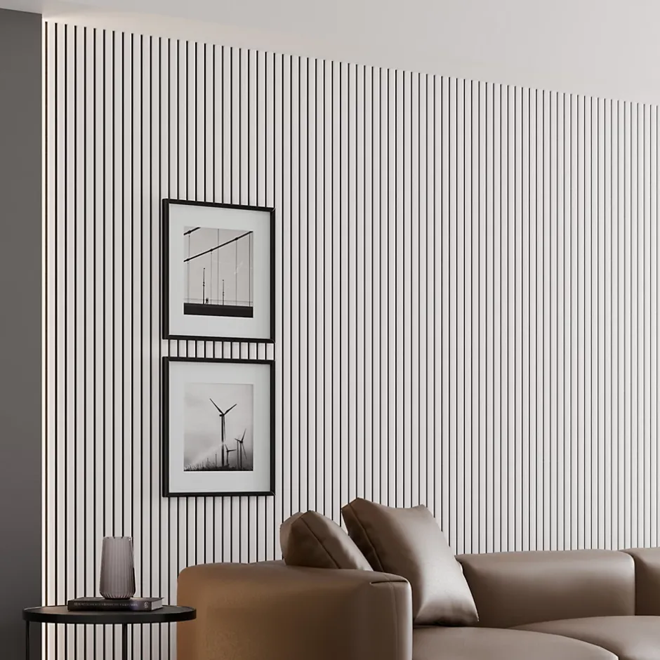 Panneau Acoustique 21mm - Blanc Cuir - Feutrine Noire - 240x60cm - Lot de 2-Ps Global Company New